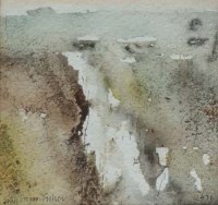 Lot 650 - John Knapp-Fisher, Waterfall, ink and wash.