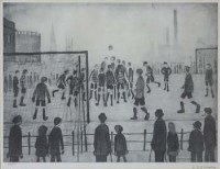 Lot 678 - After L.S. Lowry, The Football Match, signed print.