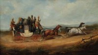 Lot 699 - Charles Cooper Henderson, The Gosport and Guildford Coach on the Road, oil.
