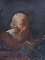 Lot 707 - Continental School, 19th century, Portrait of a saint, possibly Matthew, oil.