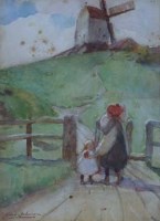 Lot 713 - Dame Laura Knight, The Old Mill', watercolour.