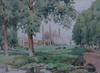 Lot 714 - James Stewart, The Backs, Cambridge, watercolour.