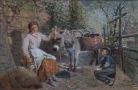 Lot 728 - R.P. Richards, The Mussel Seller, watercolour.