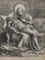 Lot 737 - Hendrick Goltzius, Pieta, engraving.