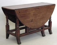 Lot 788 - 17th century style oak gate-leg table