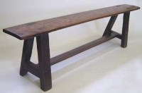 Lot 791 - Oak refectory table bench