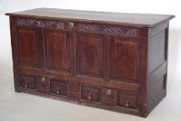Lot 795 - 18th and later century oak mule chest