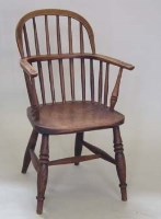 Lot 797 - Childs bow back Windsor elbow chair, mid 19th century