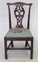 Lot 804 - George III Chippendale style mahogany dining chair