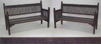 Lot 814 - Pair of teake garden benches