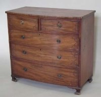 Lot 832 - Mahogany bow-fronted chest