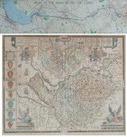 Lot 43 - John Speed map of Cheshire together with framed Plan of the Manchester Ship Canal (2).