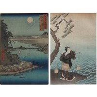 Lot 86 - Four Japanese wood block prints, Taisho period.