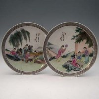 Lot 88 - Pair of Chinese chargers 20th century painted