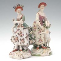 Lot 96 - Two Derby figures of ladies, circa 1770