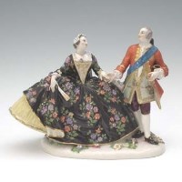 Lot 112 - Meissen figure group of a lady and gentleman