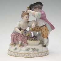 Lot 113 - Meissen figure group   modelled as a girl and boy