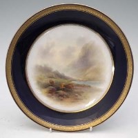 Lot 131 - Royal Worcester plate signed J.Stinton date code for 1918