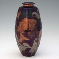 Lot 153 - Jonathon Chiswell-Jones lustre carp vase.