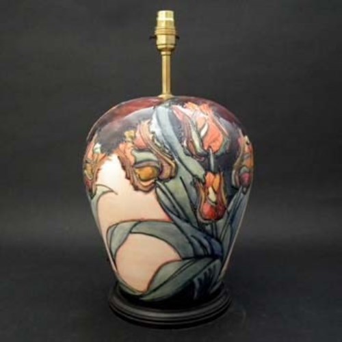 Lot 199 - Moorcroft tulip pattern lamp base by Sally Tuffin