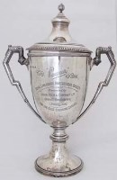 Lot 219 - Silver two-handled tropy cup and cover The Pexwear Vase