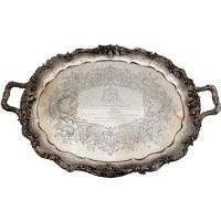 Lot 237 - Victorian large silver tray, London 1848, with