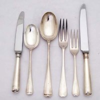 Lot 239 - Suite of matched old English silver flatware