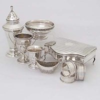 Lot 243 - Silver jewellery box and eight other items.
