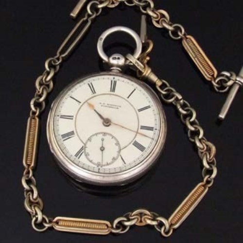 Lot 368 - English silver case fusee pocket watch, Bostock, Northwich.