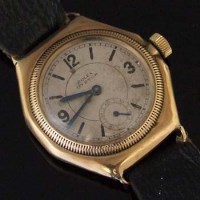Lot 378 - Rolex gold wrist watch circa 1928.