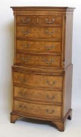 Lot 632 - Reproduction walnut reproduction chest on chest