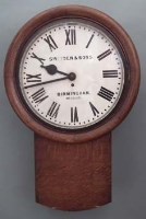 Lot 25 - Victorian oak drop dial wall clock