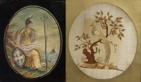 Lot 45 - Framed silkwork of Britannia and larger ditto of