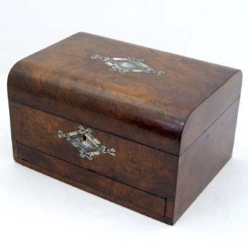 Lot 50 - Victorian walnut jewellery box, decorated with an