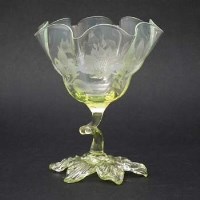 Lot 151 - Vaseline glass vase possibly by Powell,   with