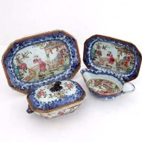 Lot 174 - Chinese doucai small tureen, sauce boat and two