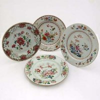 Lot 184 - Four Chinese famille rose plates, Qianlong period