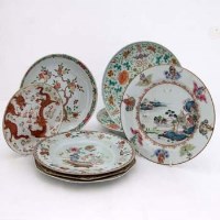 Lot 186 - Five various Chinese famille rose plates Qianlong