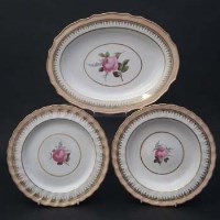 Lot 229 - Two Derby plates and an oval dish (3).