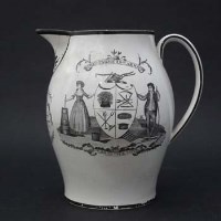 Lot 231 - Creamware Farmers Arms jug circa 1800