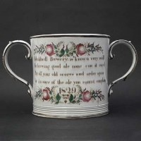Lot 240 - Large Yorkshire pearlware two-handle mug date