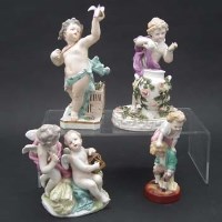 Lot 262 - Four continental porcelain figures.