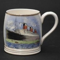 Lot 327 - Mintons cunard white star mug.