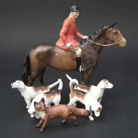 Lot 333 - Beswick six piece hunt set.