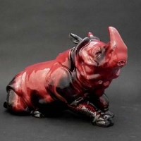 Lot 345 - Royal Doulton flambe Rhino.