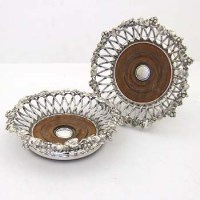Lot 351 - Pair plated coasters.