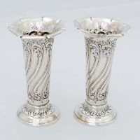 Lot 374 - Pair silver vases.