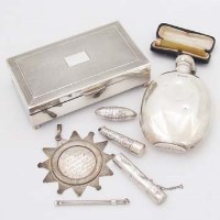 Lot 381 - Masonic medal, cigarette holder, three silver