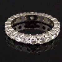 Lot 421 - 18ct white gold and diamond full hoop eternity