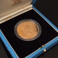 Lot 444 - Cased proof gold £5.